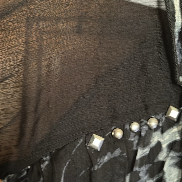 Pretty Angel Whimsygoth Animal Print Blouse – Size S – Silk Blend Y2K grunge - Picture 17 of 17